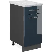 Vicco Fame-Line Keukenonderkast – 40 cm, WB Marmer Donkerblauw hoogglans
