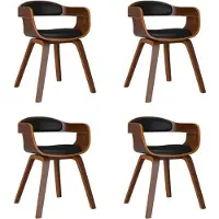 vidaXL Eetkamerstoelen 4 st gebogen hout en kunstleer zwart