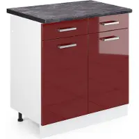 Vicco Keukenonderkast R-Line Rode hoogglans 80 cm , WB Antraciet, Model 45394
