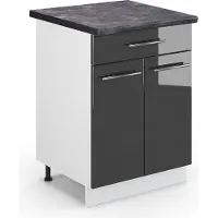 Vicco Fame-Line Keukenonderkast – 60 cm met lade, WB Antraciet Antraciet Hoogglans