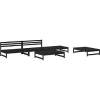 vidaXL 5-delige Loungeset massief grenenhout zwart