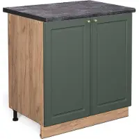 Vicco Keukenonderkast Fame-Line Groen-Goud Landhuis 80 cm met legplank, WB Antraciet, Model 45451