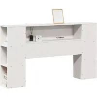 vidaXL Hoofdbord met opbergruimte 160 cm massief grenenhout wit