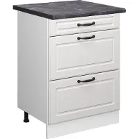 Vicco Keukenonderkast R-Line Wit Landhuis 60 cm met laden, WB Antraciet, Model 45850