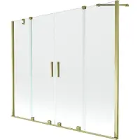 Mexen Velar Duo badscherm voor badkuip 2-delig verschuifbaar 180 x 150 , transparant, goud - 896-180-000-02-50