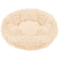 Springos Pluche hondenbed, kattenbed, hondenmand, slaapplek, diameter 90 cm - Crème
