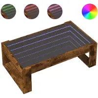 vidaXL Salontafel met Infinity LED 90x53x30 cm gerookt eikenkleurig