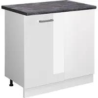 Vicco R-Line Universele hoekkast – 86 cm met deur, met werkblad Wit Hoogglans
