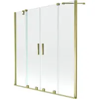 Mexen Velar Duo badwand met 2 schuifpanelen 140 x 150 , transparant, goud - 896-140-000-02-50