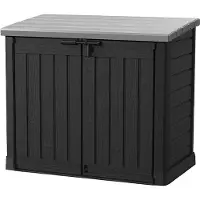 Keter Coffre en résine multifonctions toit plat - 1200l - noir 12-922600