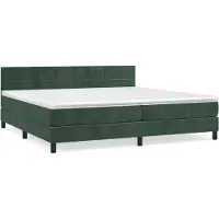 vidaXL Boxspring met matras fluweel donkergroen 200x200 cm