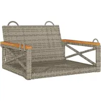 vidaXL Schommelbank 63x62x40 cm poly rattan grijs