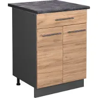 Vicco Fame-Line Keukenonderkast – 60 cm met lade, WB Antraciet Krachtige eik goud
