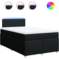 vidaXL Boxspring met matras stof zwart 120x200 cm