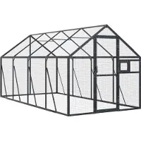 vidaXL Volière 1,79x4x1,85 m aluminium antracietkleurig