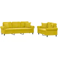vidaXL 2-delige Loungeset met kussens fluweel geel