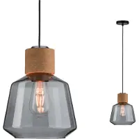 Paulmann Elia 79739 Hanglamp LED E27 20 W Kurk, Rook, Zwart