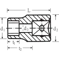 Stahlwille 1/2" (12,5 mm) doppeninzetstuk, inwendig TX, maat E11, lengte 38 mm