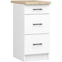 Akord Keukenkast modulaire OLIWIA S40 met Verkblad / Onderkast met 3 Lades / Furniture Factory / Wit / 40 x 85 x 46 cm