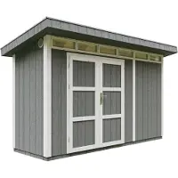 Timbela M902A-CAVERN STEEL - LP SmartSide Tuinhuis op houtbasis - 4 m² - 161x412xH239 cm - met vloer en verf