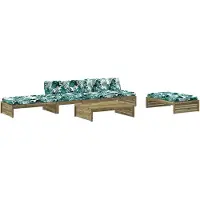 vidaXL 5-delige Loungeset met kussens geïmpregneerd grenenhout