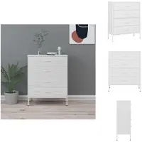 vidaXL - Ladekast - 80x35x101,5 - cm - staal - wit