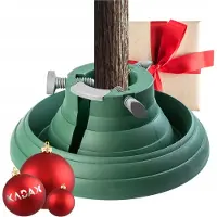 Kadax Kerstboomstandaard met waterreservoir, stabiele kerstboomstandaard van robuuste kunststof voor bomen, moderne dennenboomstandaard, verschillende maten, groen (boomhoogte tot 2,5 m)