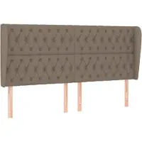 vidaXL Hoofdbord met randen 183x23x118/128 cm stof taupe