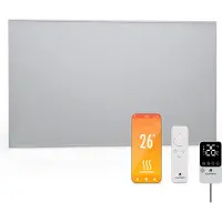 Blumfeldt infrarood Wandheizung 600W – Wandmontage, IP44 Spritzwasserschutz, Externer Thermostat, App Steuerung, 95 % Energieeffizienz, Für 10-15 m², Aluminium, Überhitzungsschutz, Badezimmer