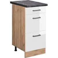 Vicco R-Line Keukenonderkast – 40 cm met laden, WB Antraciet Wit Hoogglans