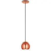 Eglo Rocamar hanglamp - E27 - 1 Lichts - Ø19 cm - glas - Koperkleurig