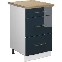 Vicco Fame-Line Keukenkasten – 50 cm, AP Goldkraft Donkerblauw hoogglans
