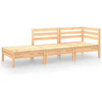 vidaXL 3-delige Loungeset massief grenenhout