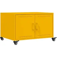 vidaXL Salontafel 68x50x43,5 cm staal mosterdgeel