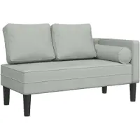 vidaXL Chaise longue met kussens fluweel lichtgrijs