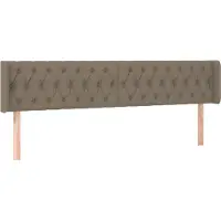 vidaXL Hoofdbord met randen 183x16x78/88 cm stof taupe