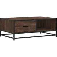vidaXL Salontafel 90x57x35 cm bewerkt hout en metaal bruin eikenkleur