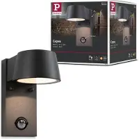 Paulmann Wandlamp buiten met bewegingssensor Capea, zwart, Aluminium, Modern