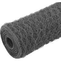 vidaXL Kippengaas 25x1,2 m staal met PVC coating grijs