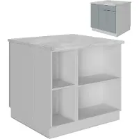 Vicco Fame-Line Keukeneiland – 90 cm met lade, zonder werkblad Licht blauw-grijs