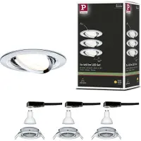 Paulmann Inbouwspot Led Nova Rond Kantelbaar Chroom 51mm Gu10 3x6,5w