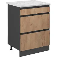 Vicco R-Line Keukenonderkast – 60 cm WB Marmer Krachtige eik goud