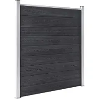 vidaXL WPC omheining set, 9 vlakke panelen + 1 schuin paneel, 1657x186 cm, grijs