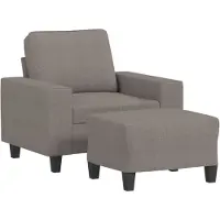 vidaXL Fauteuil met voetenbank 60 cm stof taupe