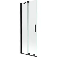 Mexen Velar badwand tweedelig schuifbaar 75 x 150 , transparant, zwart - 896-075-000-01-70