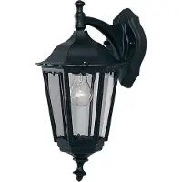 Searchlight Wandlamp buiten Alex, zwart, Aluminium, Antiek, Wandlamp buiten