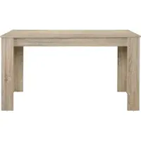 En.casa Eetkamertafel 'Nora' voor 6 personen, afmetingen 140x90x77 cm, licht eikenhout