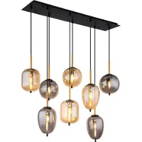 Globo Lighting 8-lichts hanglamp Blacky zwart