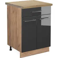 Vicco Fame-Line Keukenonderkast – 60 cm met lade, WB Eik Antraciet Hoogglans