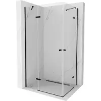 Mexen Roma Duo draaideur douchecabine 90 x 80 , transparant, zwart - 854-090-080-70-00-02